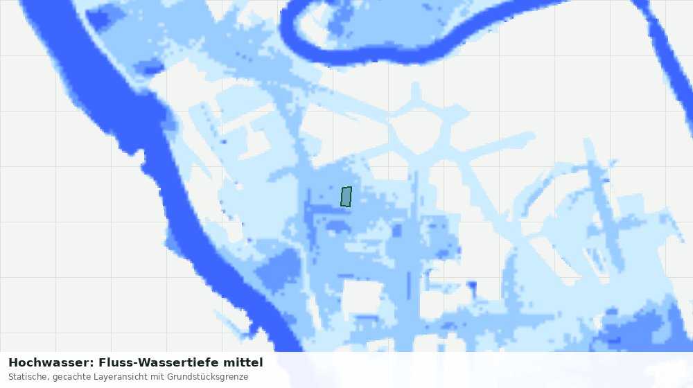 Statische Kartenansicht: Hochwasser: Fluss-Wassertiefe mittel