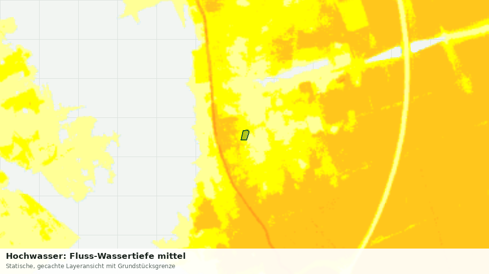Statische Kartenansicht: Hochwasser: Fluss-Wassertiefe mittel