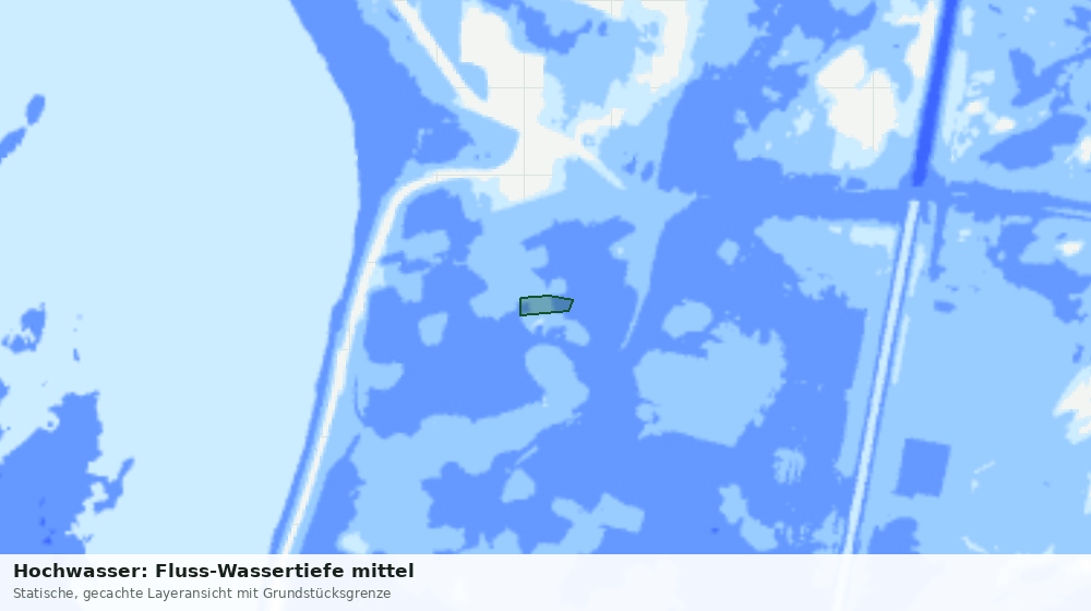 Statische Kartenansicht: Hochwasser: Fluss-Wassertiefe mittel