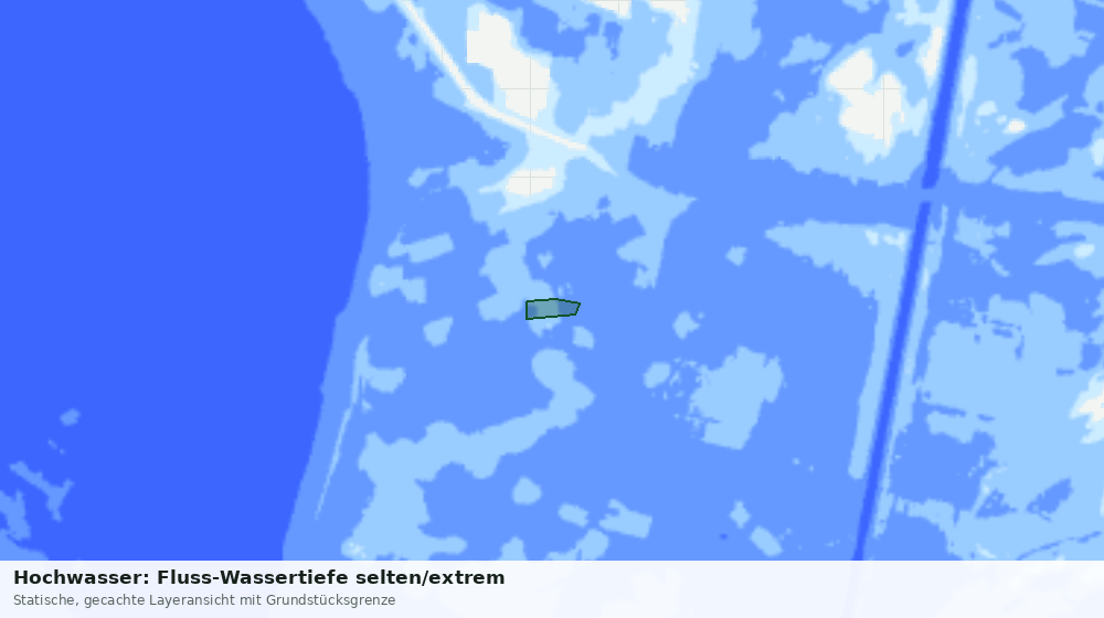 Statische Kartenansicht: Hochwasser: Fluss-Wassertiefe selten/extrem