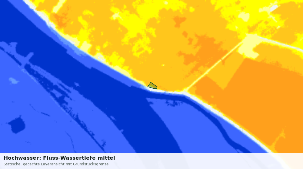Statische Kartenansicht: Hochwasser: Fluss-Wassertiefe mittel