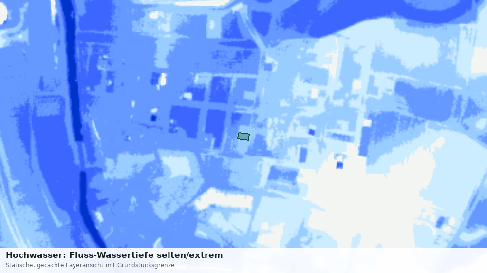 Statische Kartenansicht: Hochwasser: Fluss-Wassertiefe selten/extrem