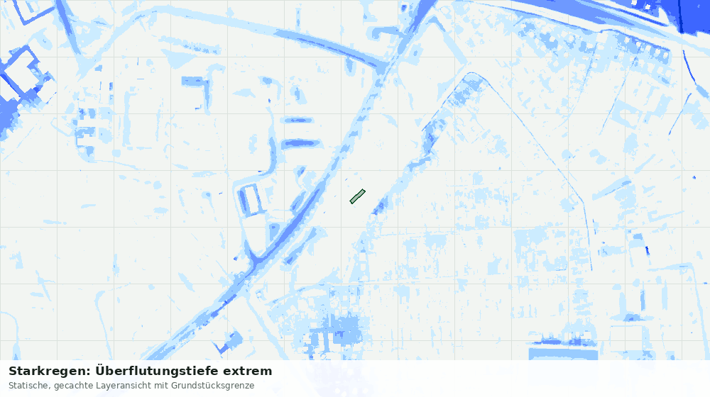 Statische Kartenansicht: Starkregen: Überflutungstiefe extrem
