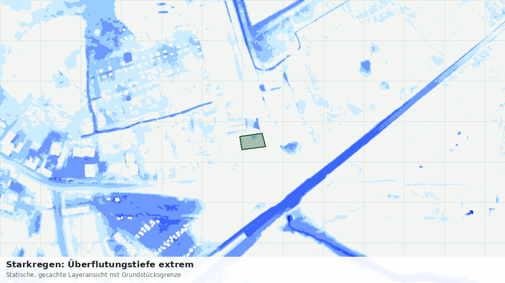 Statische Kartenansicht: Starkregen: Überflutungstiefe extrem