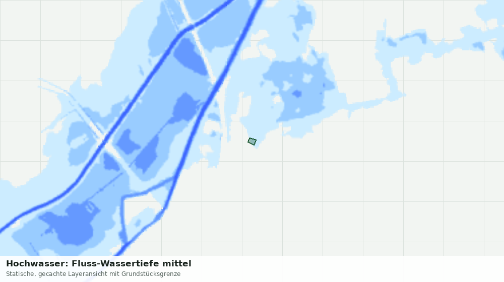 Statische Kartenansicht: Hochwasser: Fluss-Wassertiefe mittel