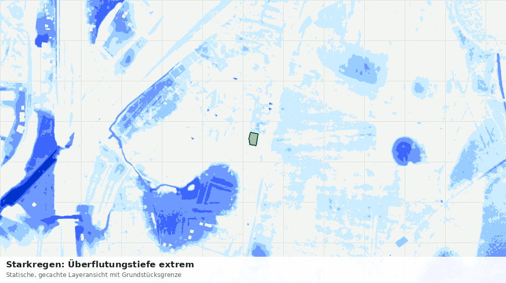 Statische Kartenansicht: Starkregen: Überflutungstiefe extrem