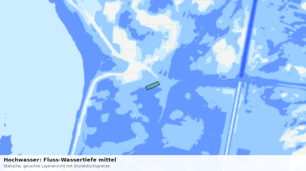 Statische Kartenansicht: Hochwasser: Fluss-Wassertiefe mittel