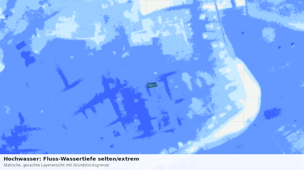 Statische Kartenansicht: Hochwasser: Fluss-Wassertiefe selten/extrem