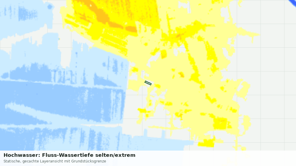Statische Kartenansicht: Hochwasser: Fluss-Wassertiefe selten/extrem