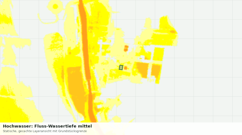 Statische Kartenansicht: Hochwasser: Fluss-Wassertiefe mittel