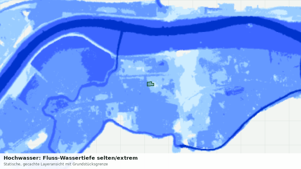 Statische Kartenansicht: Hochwasser: Fluss-Wassertiefe selten/extrem