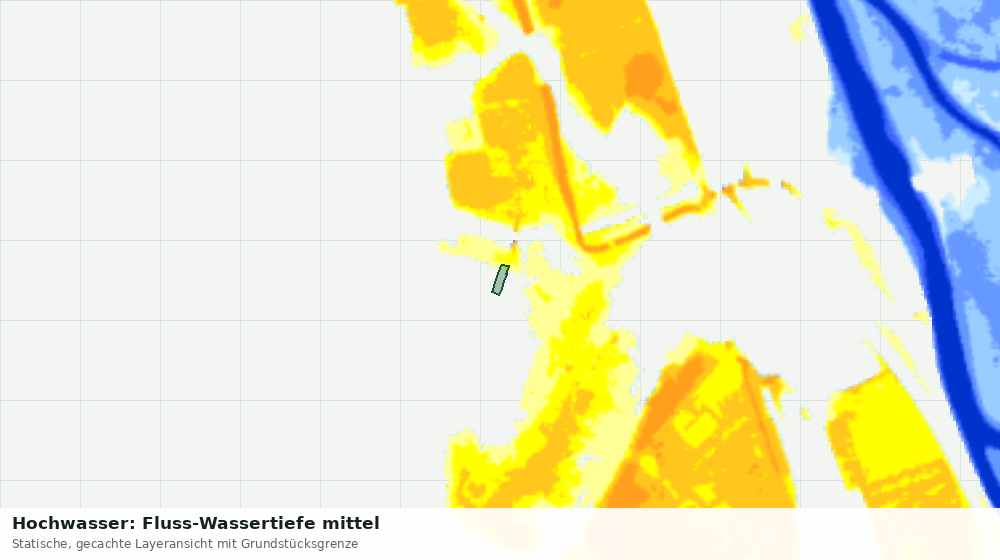 Statische Kartenansicht: Hochwasser: Fluss-Wassertiefe mittel