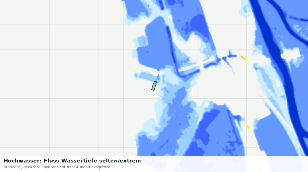 Statische Kartenansicht: Hochwasser: Fluss-Wassertiefe selten/extrem