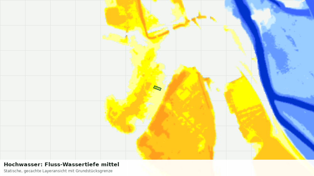 Statische Kartenansicht: Hochwasser: Fluss-Wassertiefe mittel