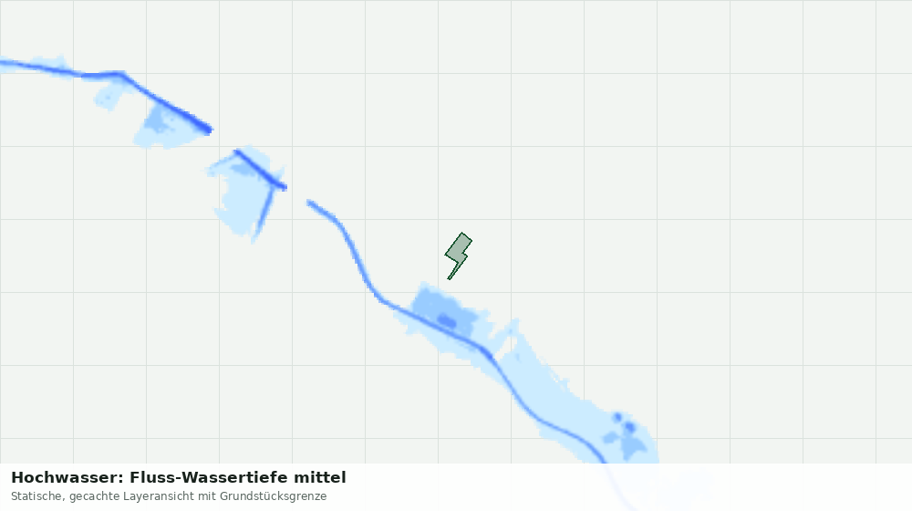 Statische Kartenansicht: Hochwasser: Fluss-Wassertiefe mittel