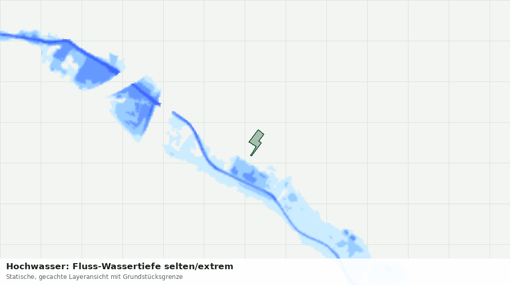 Statische Kartenansicht: Hochwasser: Fluss-Wassertiefe selten/extrem