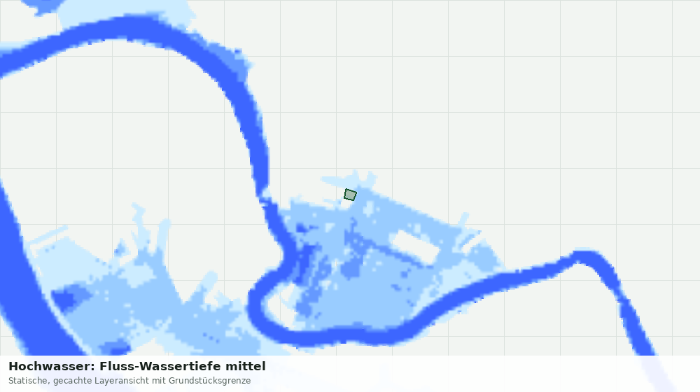 Statische Kartenansicht: Hochwasser: Fluss-Wassertiefe mittel