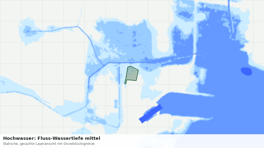 Statische Kartenansicht: Hochwasser: Fluss-Wassertiefe mittel