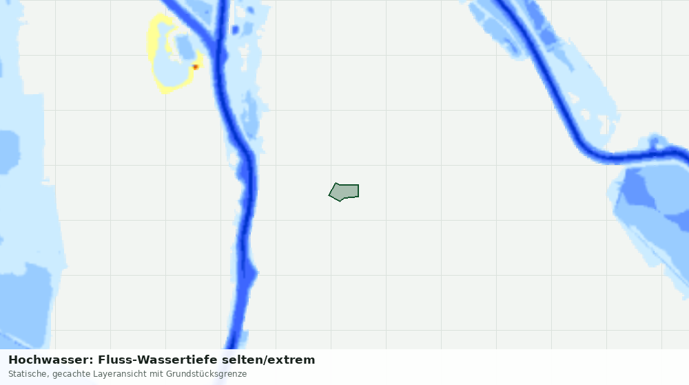 Statische Kartenansicht: Hochwasser: Fluss-Wassertiefe selten/extrem