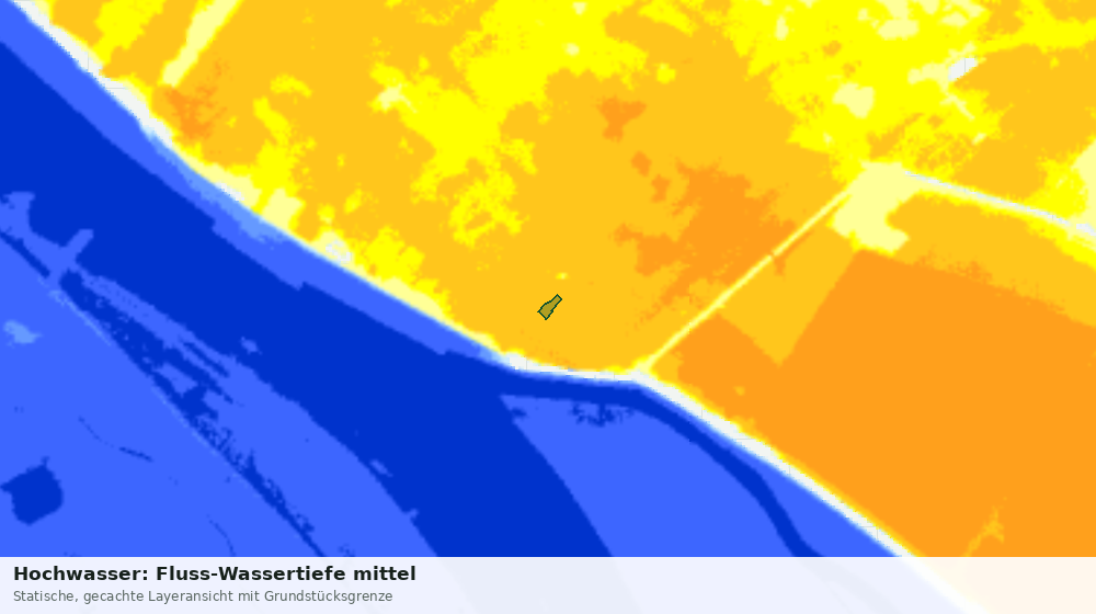 Statische Kartenansicht: Hochwasser: Fluss-Wassertiefe mittel