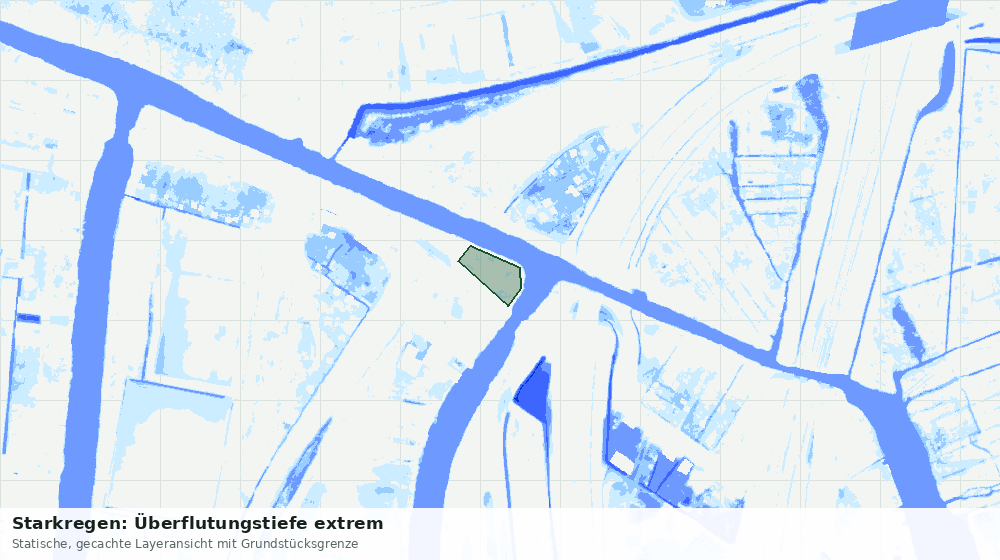 Statische Kartenansicht: Starkregen: Überflutungstiefe extrem