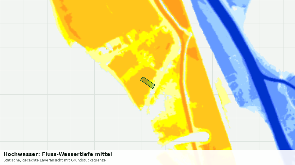 Statische Kartenansicht: Hochwasser: Fluss-Wassertiefe mittel