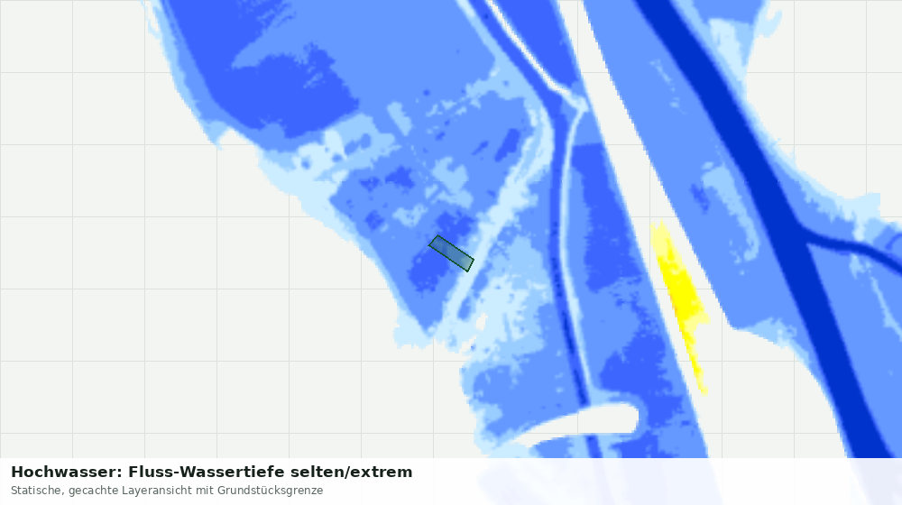 Statische Kartenansicht: Hochwasser: Fluss-Wassertiefe selten/extrem