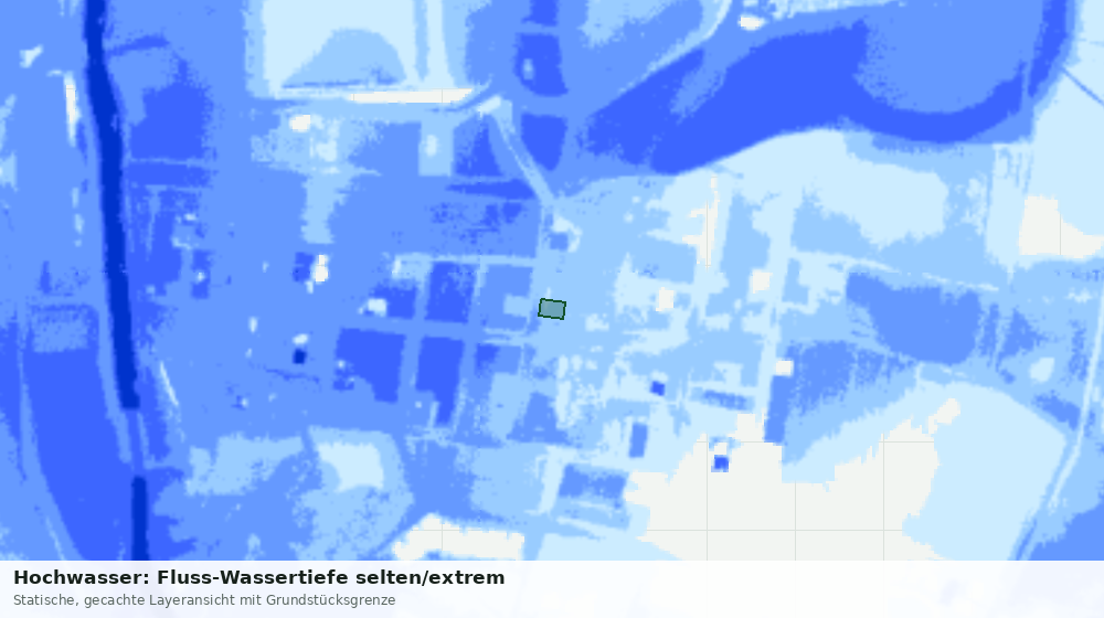 Statische Kartenansicht: Hochwasser: Fluss-Wassertiefe selten/extrem