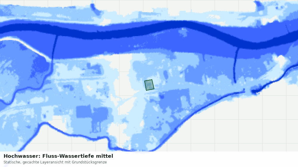 Statische Kartenansicht: Hochwasser: Fluss-Wassertiefe mittel