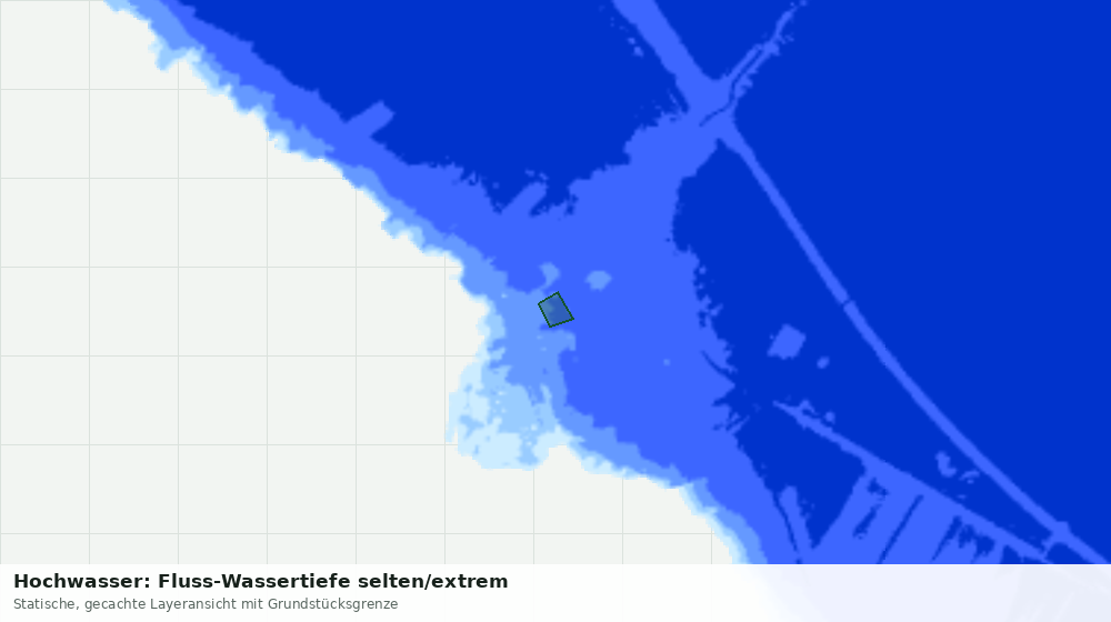Statische Kartenansicht: Hochwasser: Fluss-Wassertiefe selten/extrem