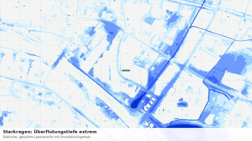 Statische Kartenansicht: Starkregen: Überflutungstiefe extrem