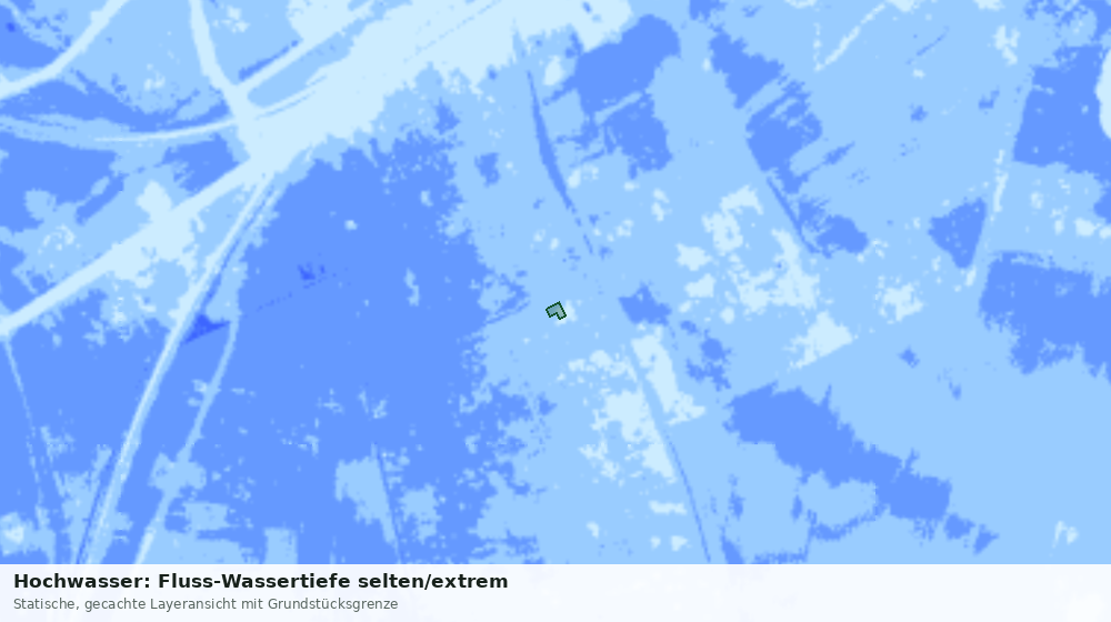 Statische Kartenansicht: Hochwasser: Fluss-Wassertiefe selten/extrem