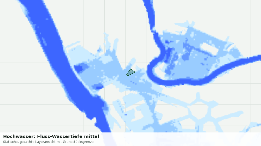 Statische Kartenansicht: Hochwasser: Fluss-Wassertiefe mittel