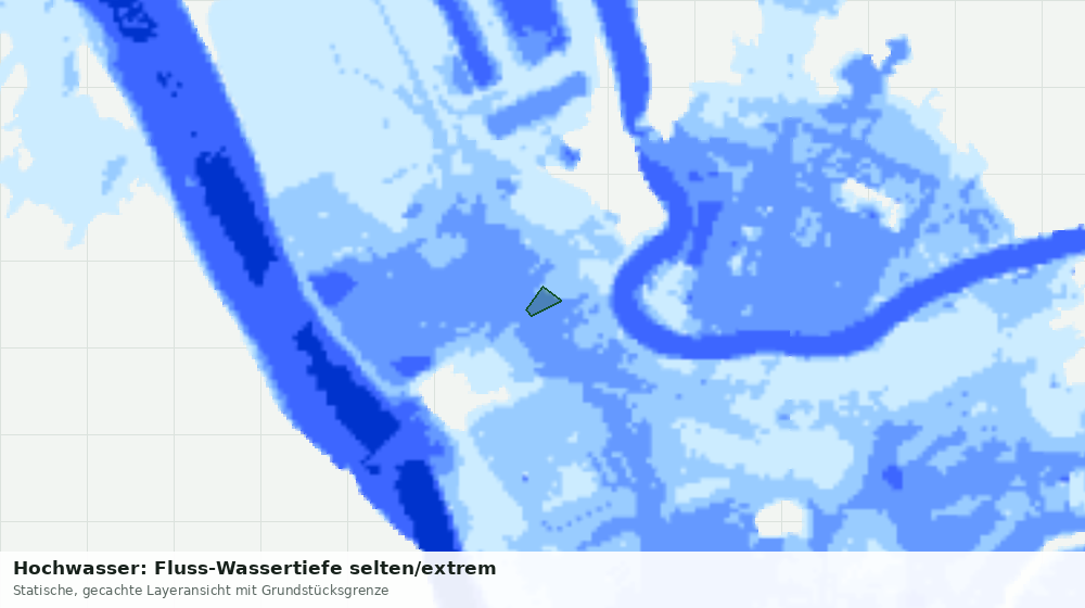 Statische Kartenansicht: Hochwasser: Fluss-Wassertiefe selten/extrem