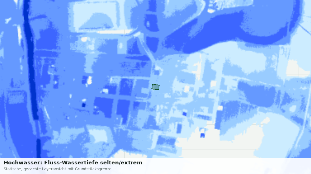 Statische Kartenansicht: Hochwasser: Fluss-Wassertiefe selten/extrem