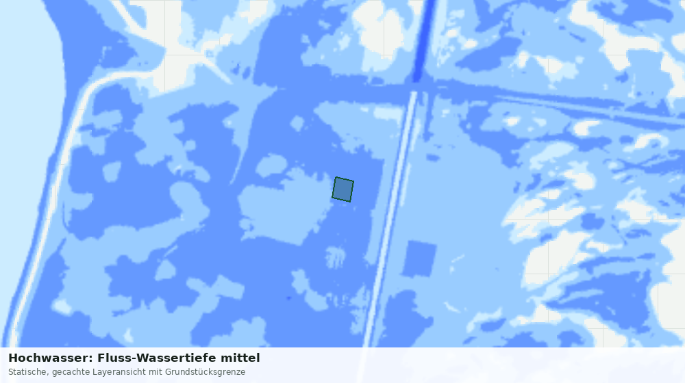 Statische Kartenansicht: Hochwasser: Fluss-Wassertiefe mittel