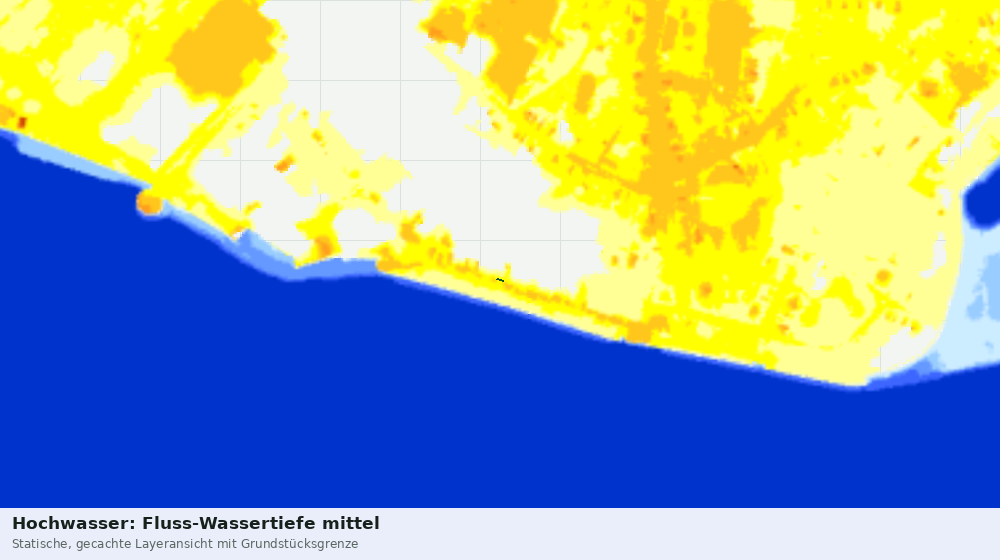 Statische Kartenansicht: Hochwasser: Fluss-Wassertiefe mittel