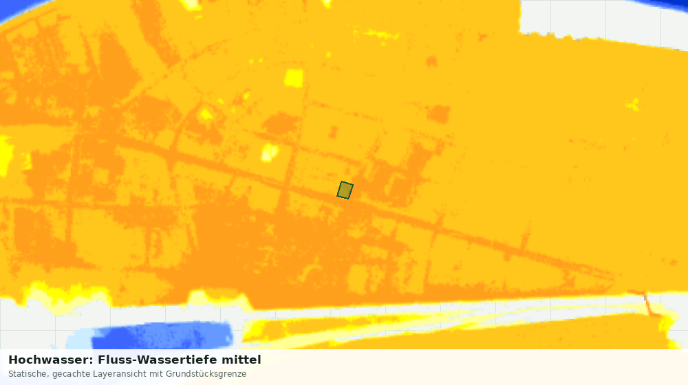 Statische Kartenansicht: Hochwasser: Fluss-Wassertiefe mittel