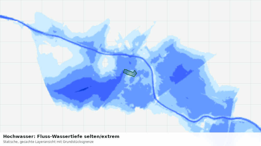 Statische Kartenansicht: Hochwasser: Fluss-Wassertiefe selten/extrem