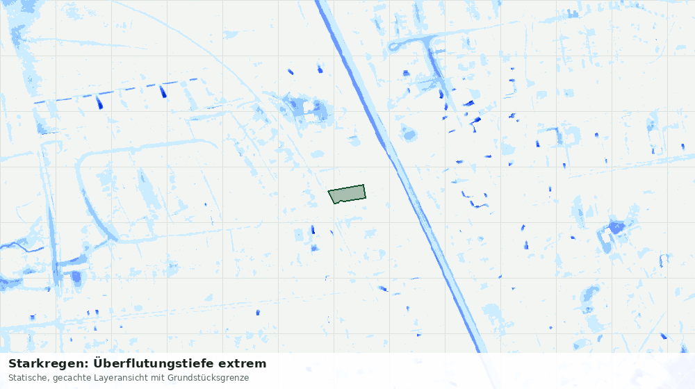 Statische Kartenansicht: Starkregen: Überflutungstiefe extrem