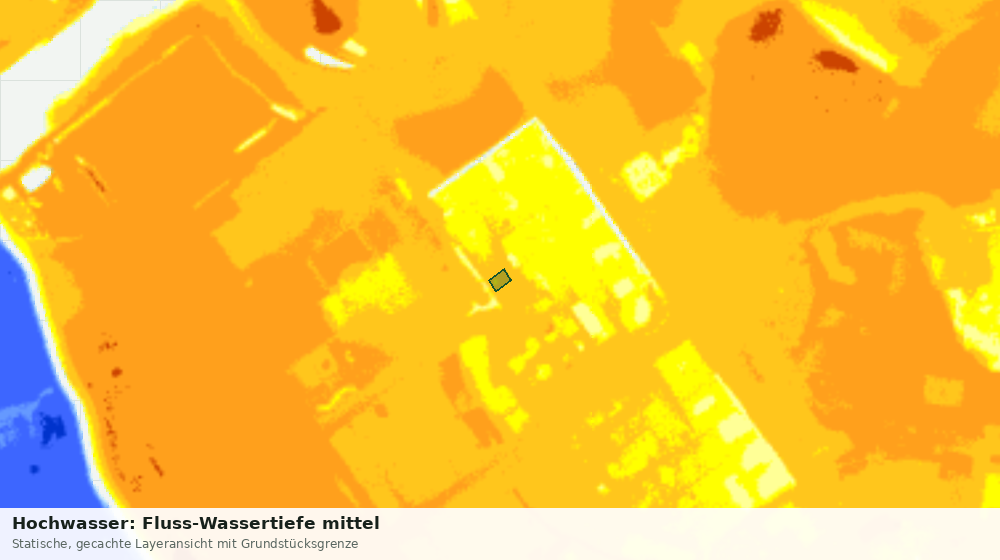 Statische Kartenansicht: Hochwasser: Fluss-Wassertiefe mittel
