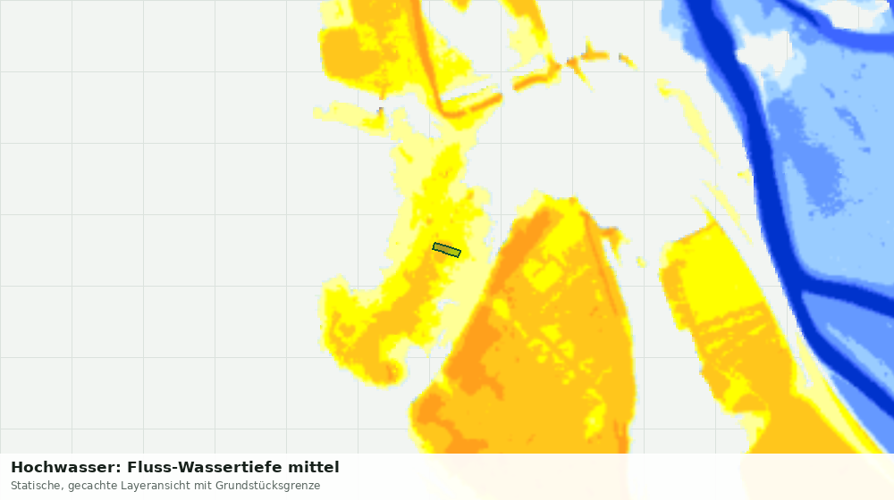 Statische Kartenansicht: Hochwasser: Fluss-Wassertiefe mittel