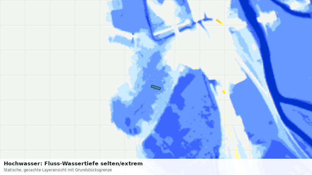 Statische Kartenansicht: Hochwasser: Fluss-Wassertiefe selten/extrem