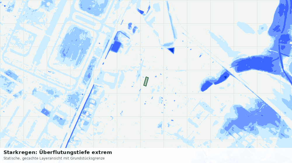 Statische Kartenansicht: Starkregen: Überflutungstiefe extrem