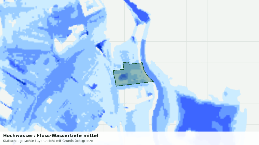 Statische Kartenansicht: Hochwasser: Fluss-Wassertiefe mittel
