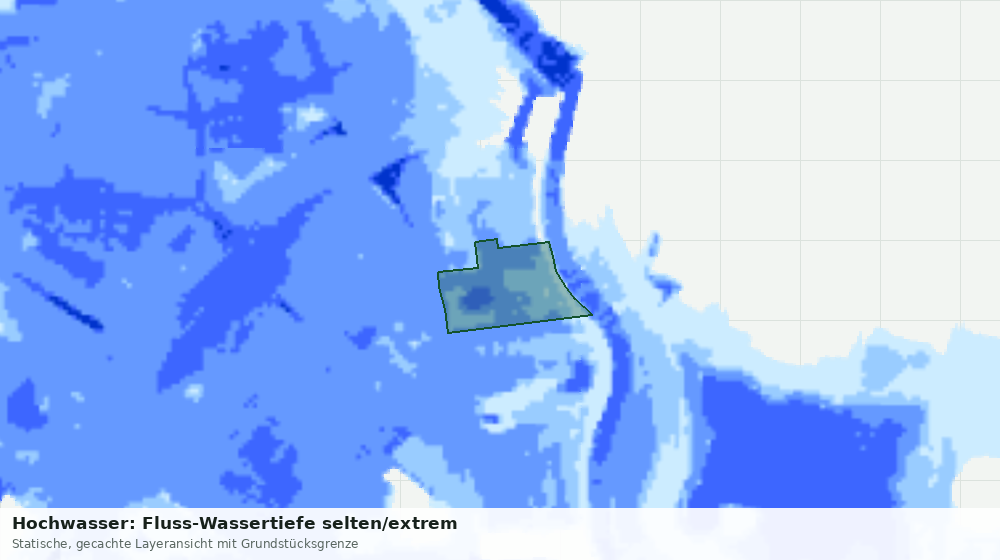 Statische Kartenansicht: Hochwasser: Fluss-Wassertiefe selten/extrem