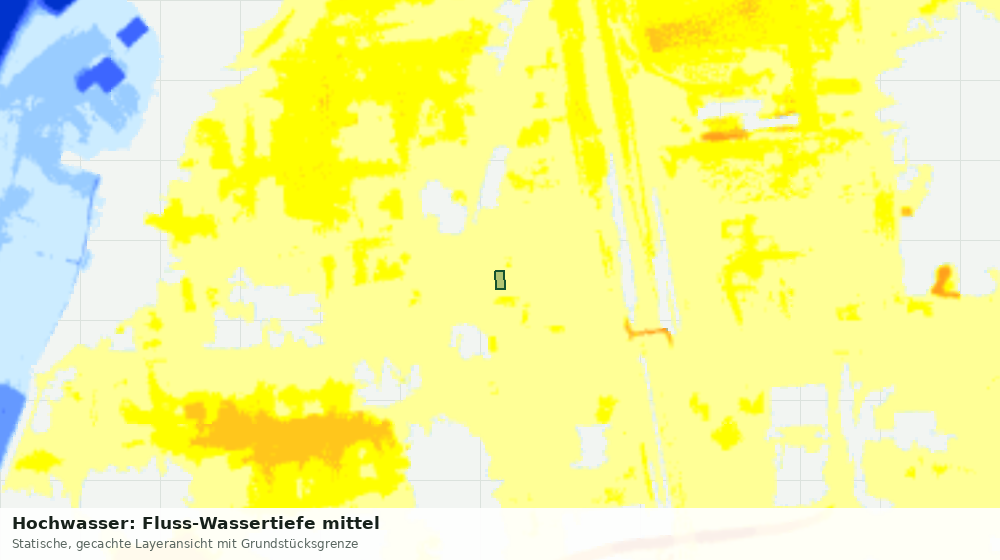 Statische Kartenansicht: Hochwasser: Fluss-Wassertiefe mittel