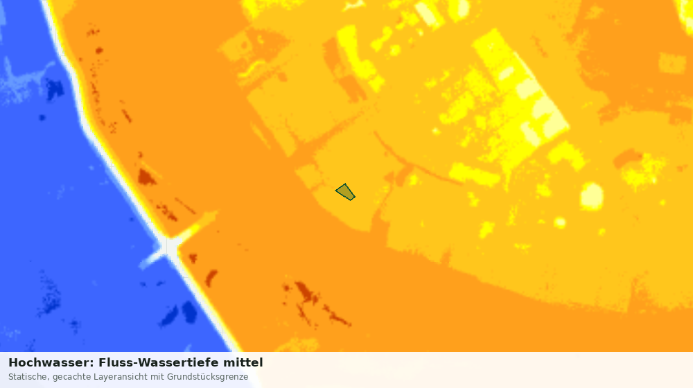 Statische Kartenansicht: Hochwasser: Fluss-Wassertiefe mittel