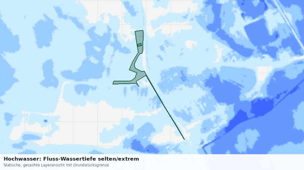 Statische Kartenansicht: Hochwasser: Fluss-Wassertiefe selten/extrem