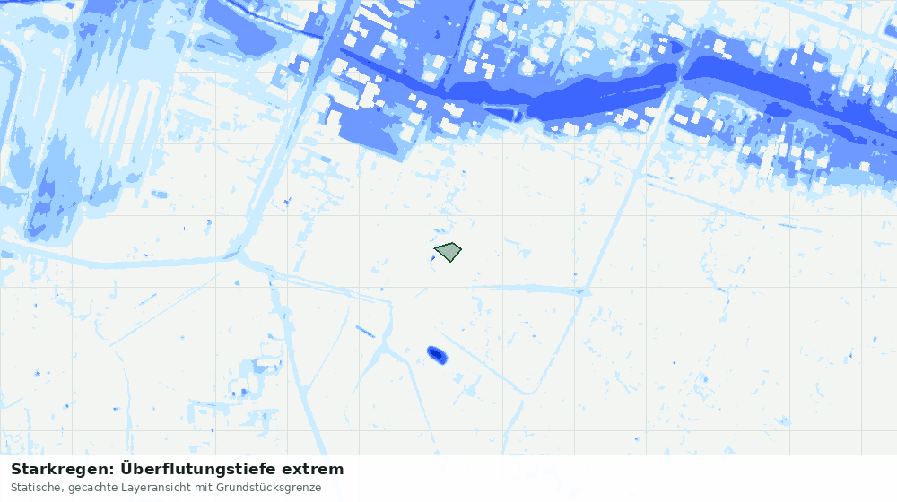 Statische Kartenansicht: Starkregen: Überflutungstiefe extrem